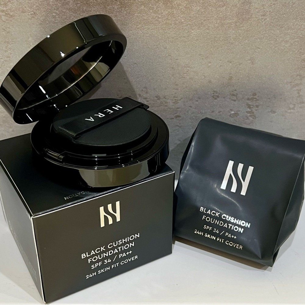 HERA NEW Black Cushion Foundation 15g + Refill 15g SPF34/PA++ 21N1 Exp 2027